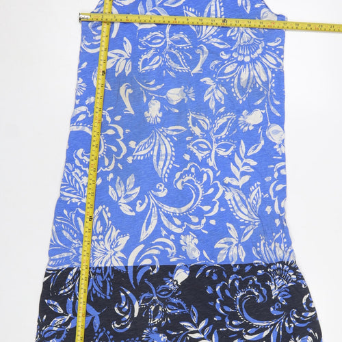 Julipa Women’s Blue Floral Sleeveless Knee Length Shift Dress Size 12