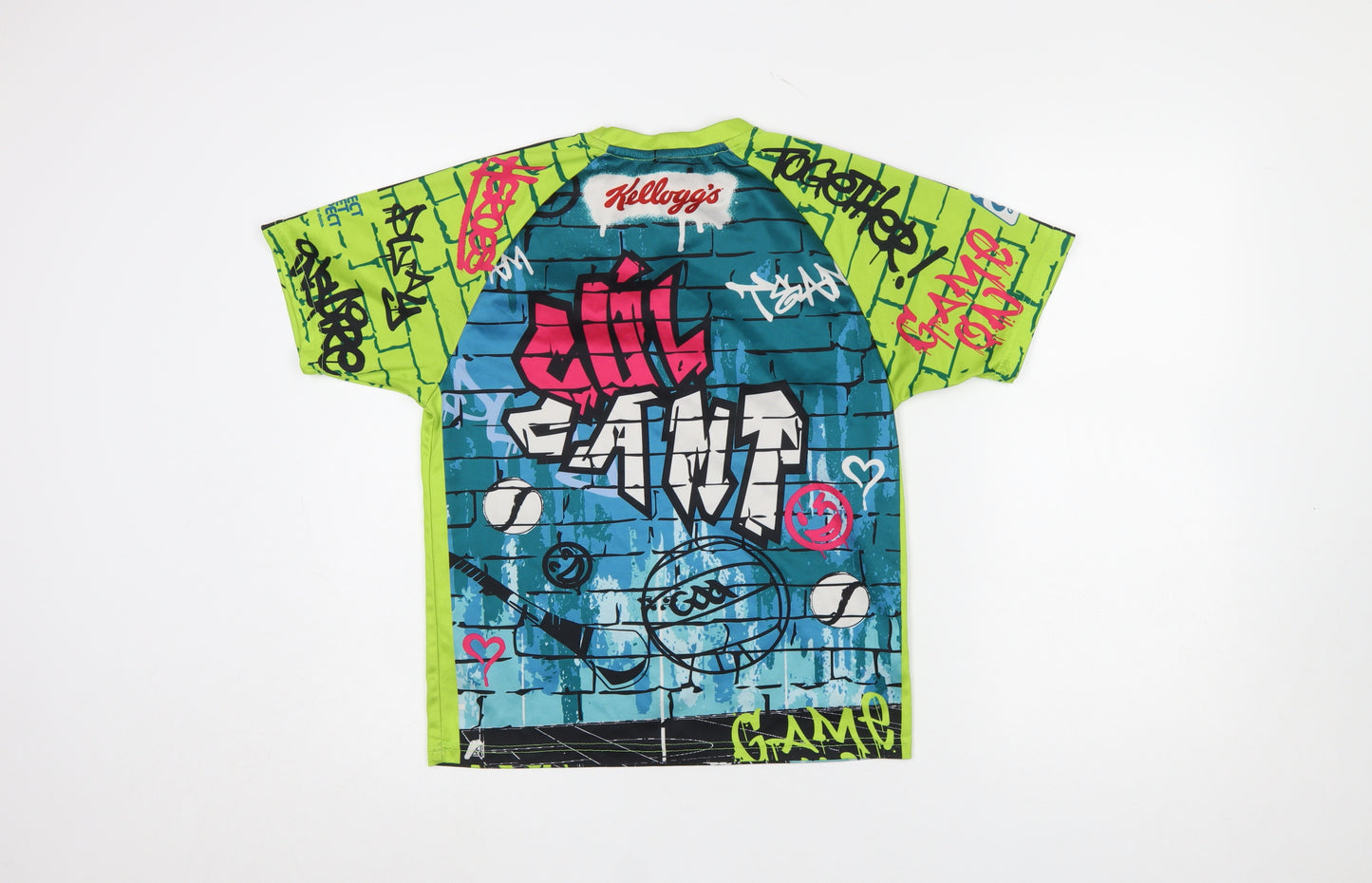 Azzurri Boys Green Multicoloured Short Sleeve Crew Neck Graphic T-Shirt 4 Years