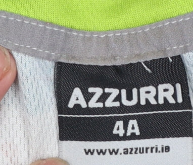 Azzurri Boys Green Multicoloured Short Sleeve Crew Neck Graphic T-Shirt 4 Years