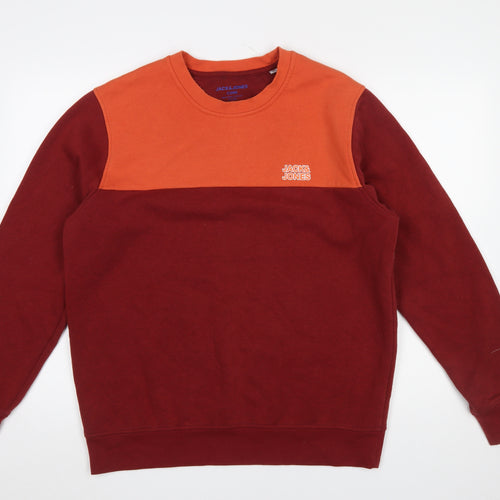 Jack & Jones Men’s Red XL Crew Neck Graphic Sweatshirt