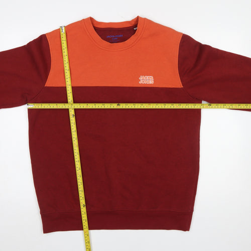 Jack & Jones Men’s Red XL Crew Neck Graphic Sweatshirt