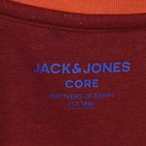Jack & Jones Men’s Red XL Crew Neck Graphic Sweatshirt