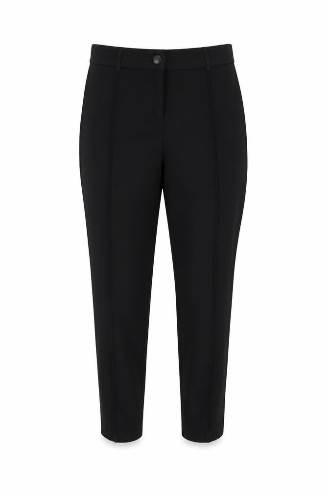 Front view of Threadbare Women’s Black Slim Tapered Trousers, size UK 12