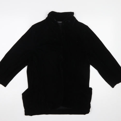 Dunnes Womens Black Velvet Mid-Length Jacket Size 12