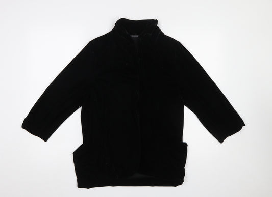 Dunnes Womens Black Velvet Mid-Length Jacket Size 12