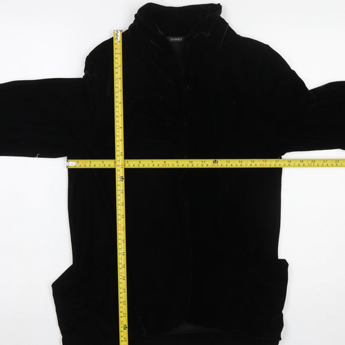 Dunnes Womens Black Velvet Mid-Length Jacket Size 12