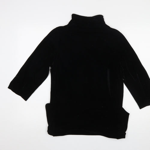 Dunnes Womens Black Velvet Mid-Length Jacket Size 12