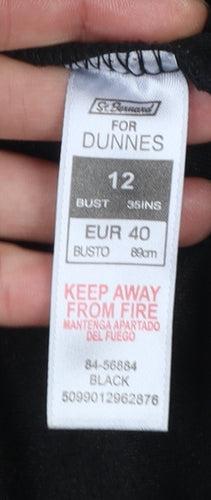 Dunnes Womens Black Velvet Mid-Length Jacket Size 12