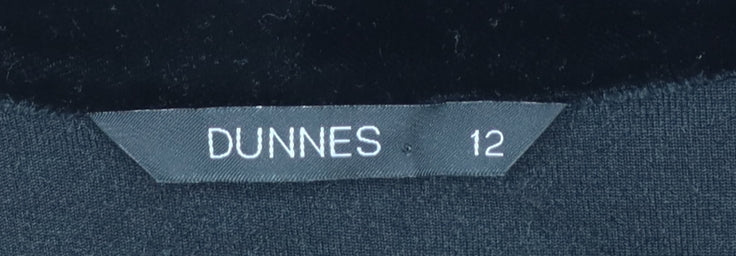 Dunnes Womens Black Velvet Mid-Length Jacket Size 12