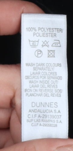 Dunnes Womens Black Velvet Mid-Length Jacket Size 12