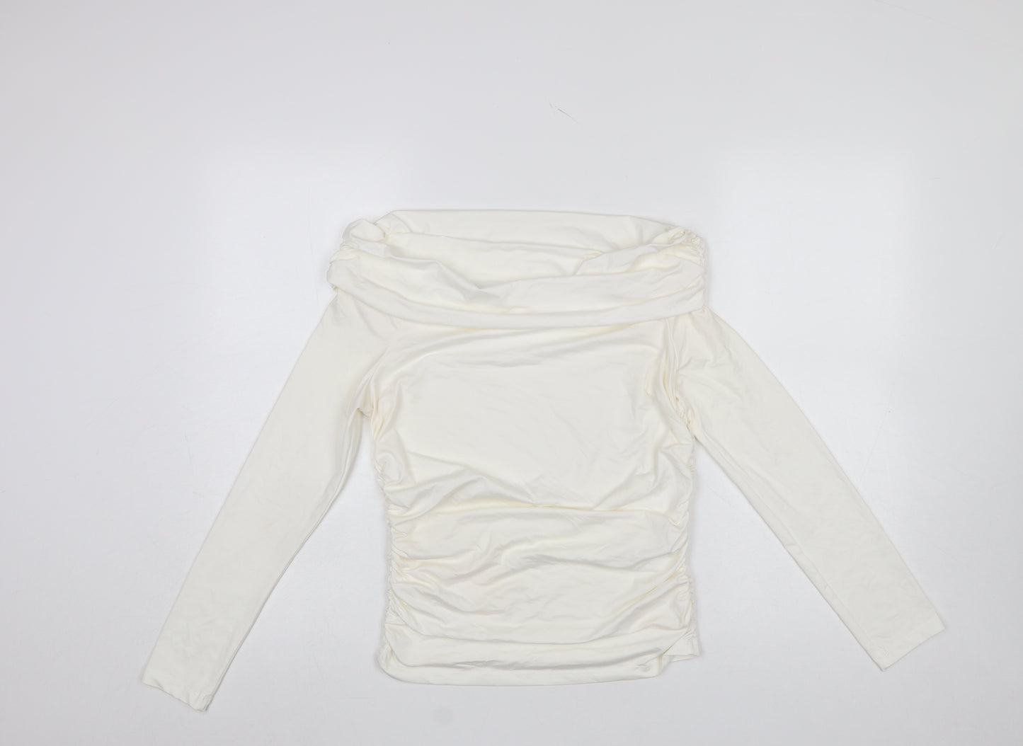 Savida Womens Ivory Off Shoulder Long Sleeve Tunic Top Size 12