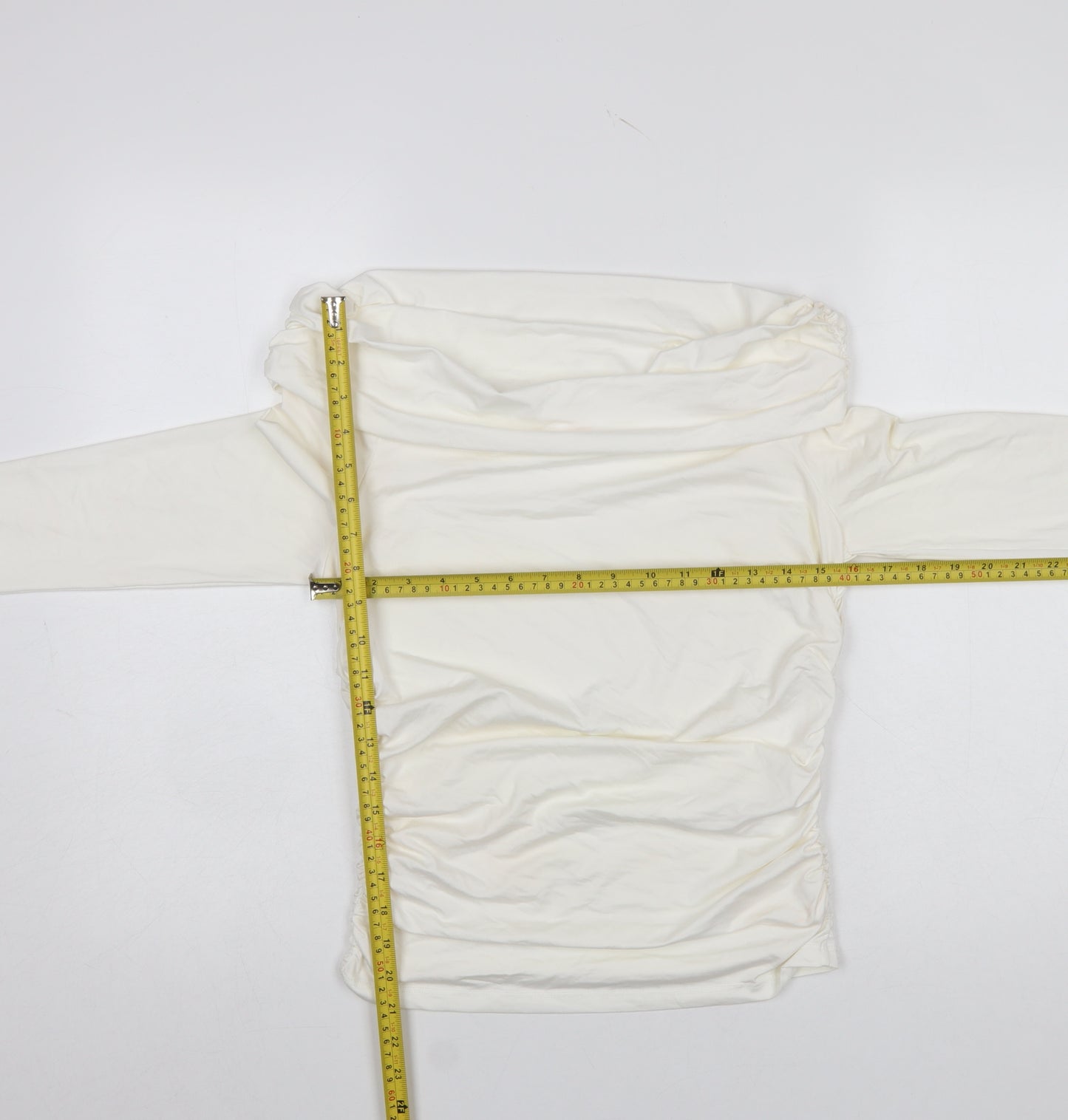 Savida Womens Ivory Off Shoulder Long Sleeve Tunic Top Size 12