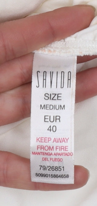 Savida Womens Ivory Off Shoulder Long Sleeve Tunic Top Size 12