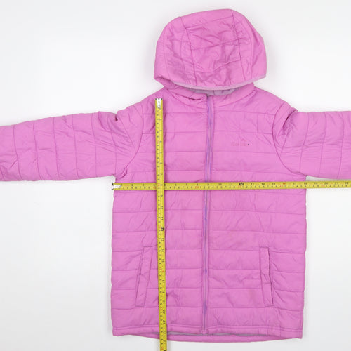 Peter Storm Girls Pink Hooded Puffer Jacket 11-12 Years Winter Full Zip