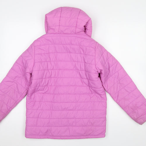 Peter Storm Girls Pink Hooded Puffer Jacket 11-12 Years Winter Full Zip