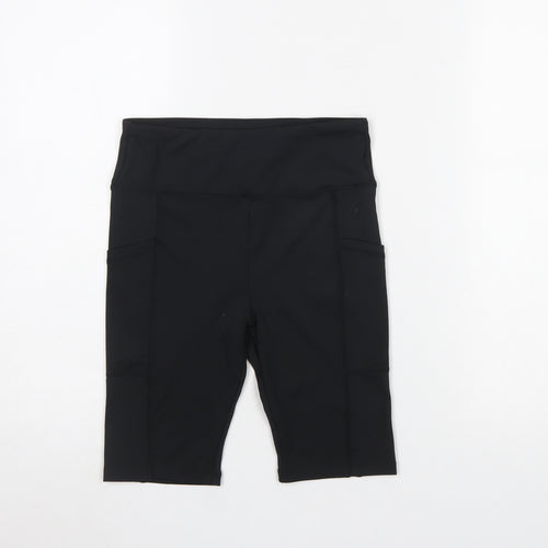 Dunnes Stores Women’s Black Biker Activewear Shorts Size 25in Waist Polyester Blend