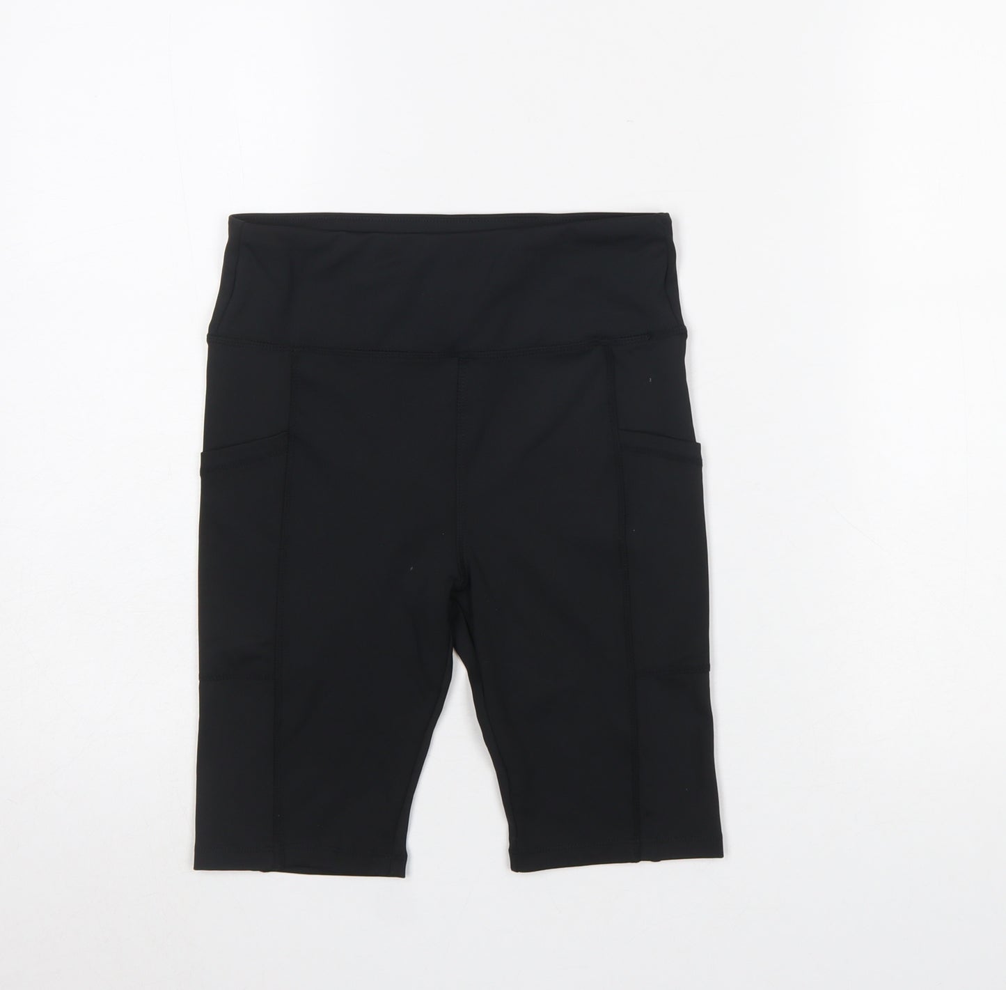 Dunnes Stores Women’s Black Biker Activewear Shorts Size 25in Waist Polyester Blend