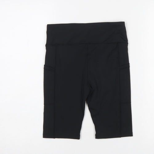 Dunnes Stores Women’s Black Biker Activewear Shorts Size 25in Waist Polyester Blend