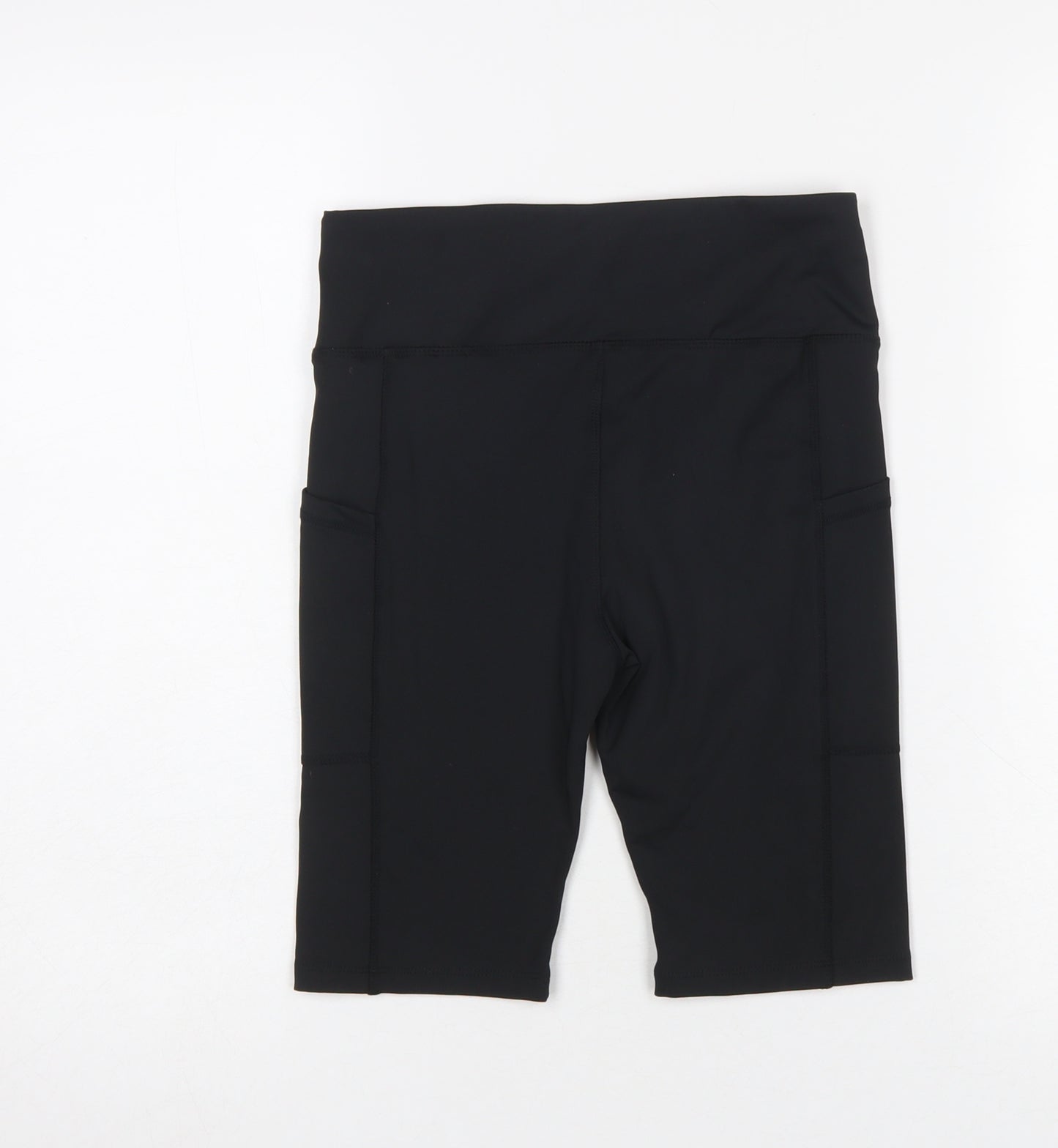 Dunnes Stores Women’s Black Biker Activewear Shorts Size 25in Waist Polyester Blend