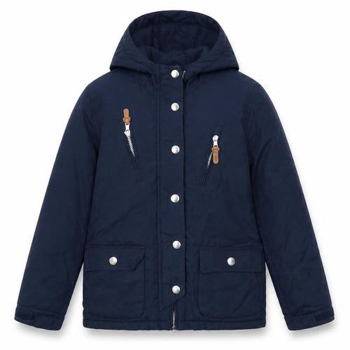Next Girls Blue Hooded Parka Jacket 10 Years Lined Mid-Length Casual
