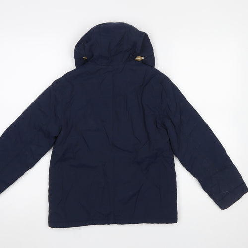 Next Girls Blue Hooded Parka Jacket 10 Years Lined Mid-Length Casual