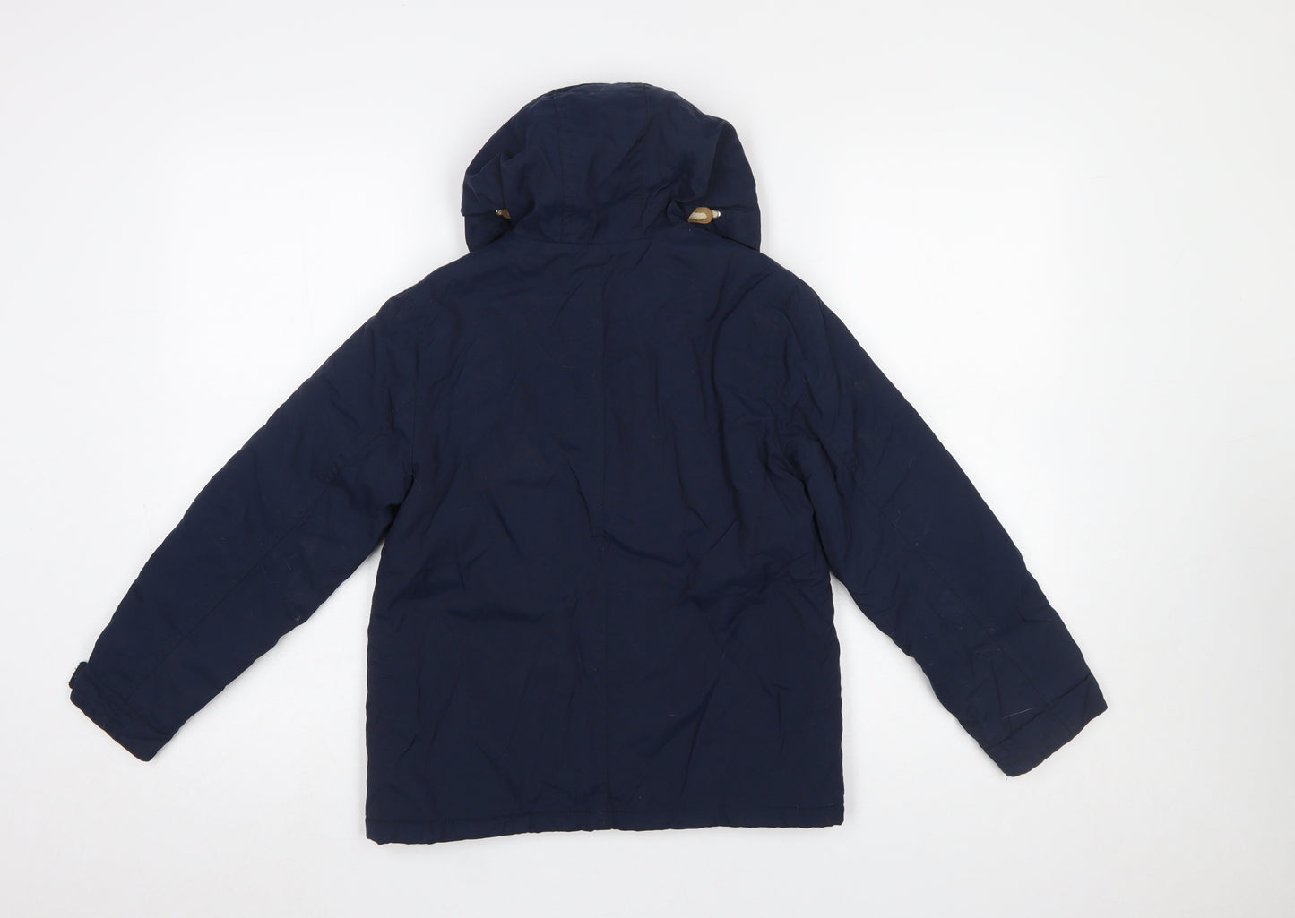 Next Girls Blue Hooded Parka Jacket 10 Years Lined Mid-Length Casual
