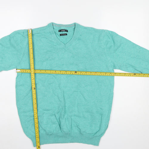 Dunnes Men’s Green Cotton V-Neck Jumper Size S