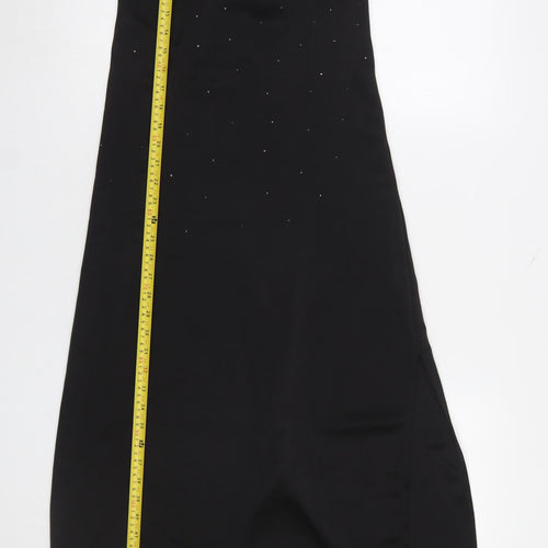 F&F Women’s Black Slip Dress UK 8-10 Swarovski Crystal Embellished Midi