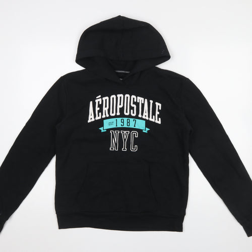 Aéropostale Womens Black Medium Pullover Hoodie NYC Graphic Print