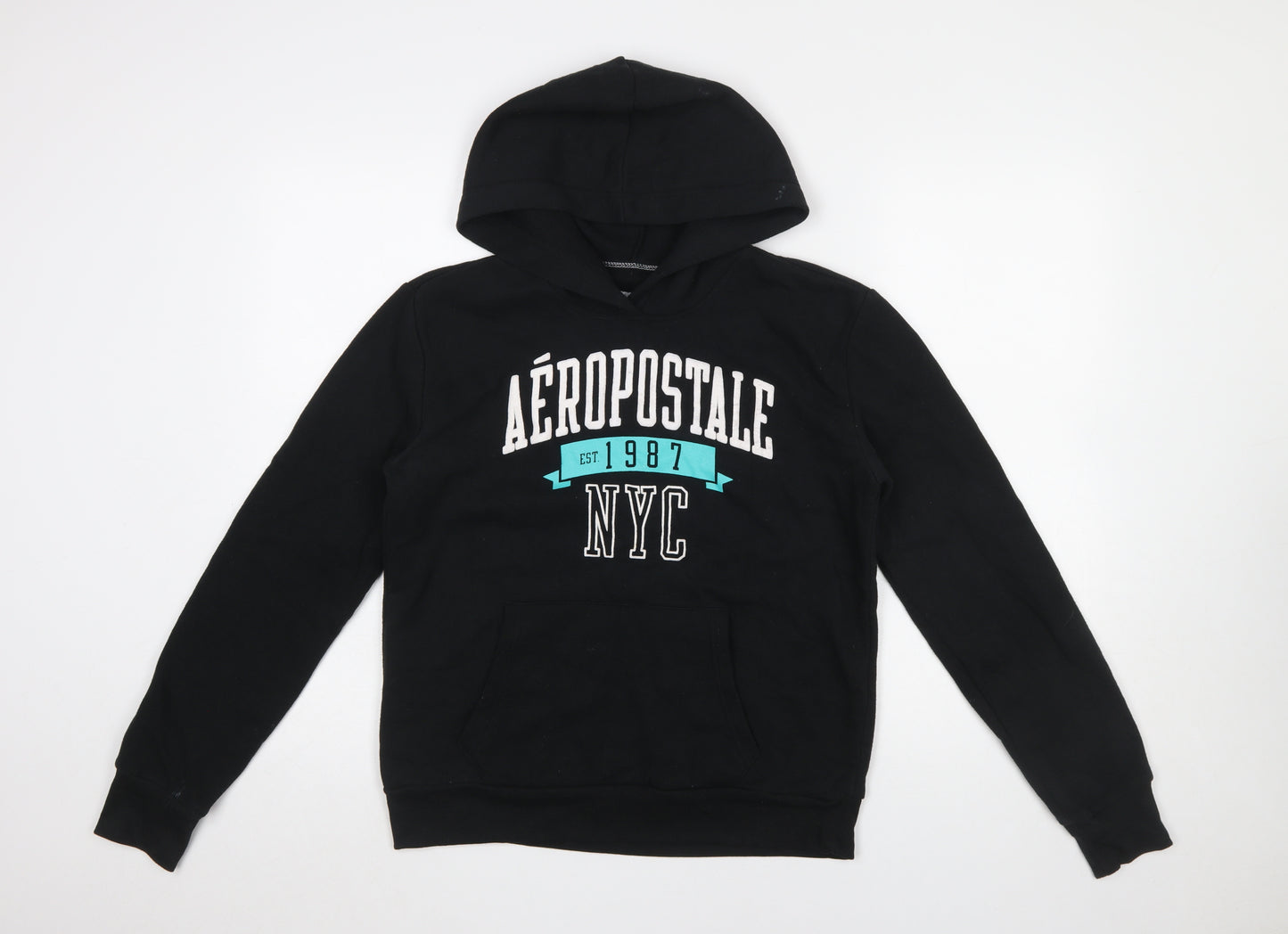 Aéropostale Womens Black Medium Pullover Hoodie NYC Graphic Print