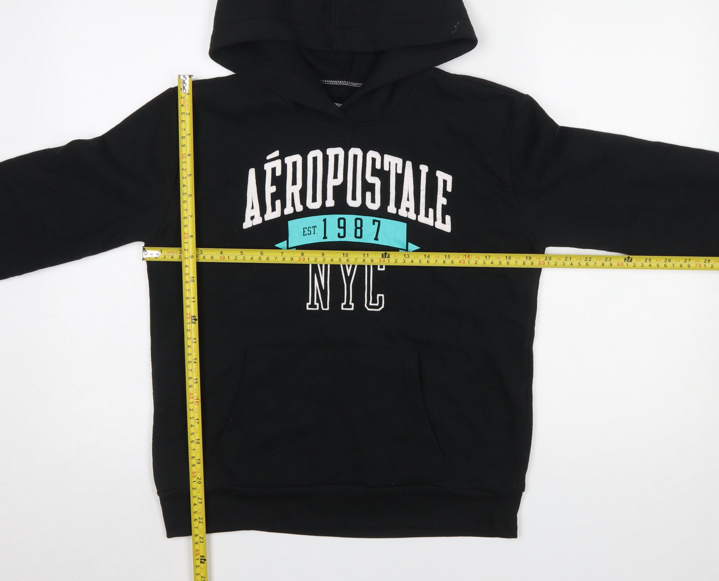 Aéropostale Womens Black Medium Pullover Hoodie NYC Graphic Print