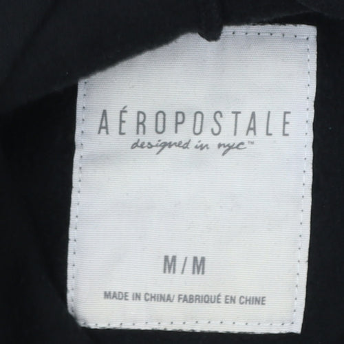 Aéropostale Womens Black Medium Pullover Hoodie NYC Graphic Print