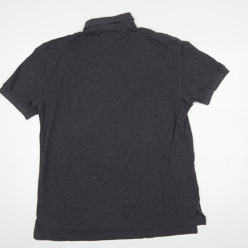 Tommy Hilfiger Men's Grey Classic Fit Cotton Polo Shirt L