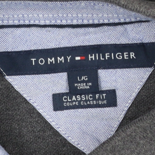 Tommy Hilfiger Men's Grey Classic Fit Cotton Polo Shirt L