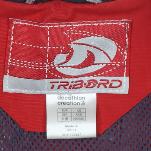 Tribord Men's Red XS Waterproof Hooded Rain Jacket