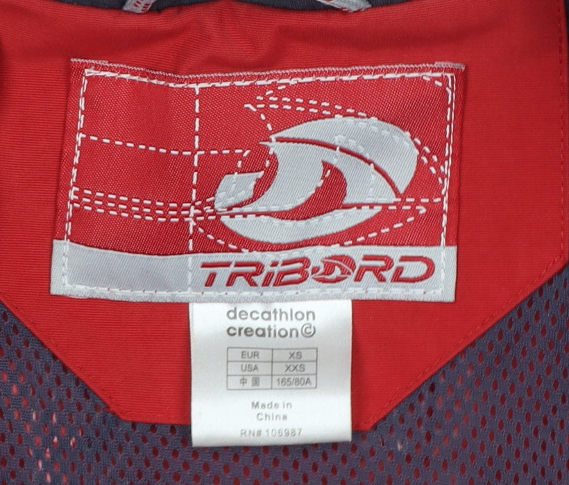 Tribord Men's Red XS Waterproof Hooded Rain Jacket