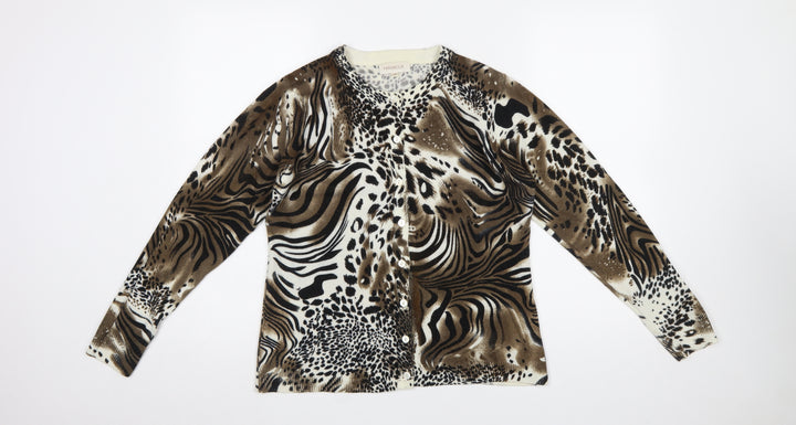 Paramour Women's Brown Animal Print Cardigan M