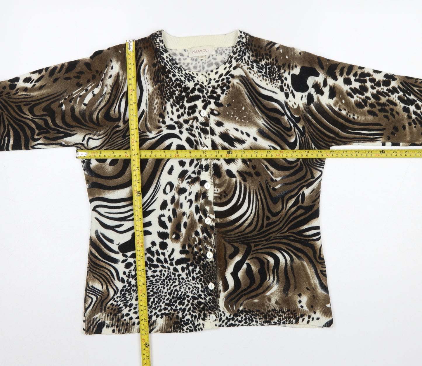 Paramour Women's Brown Animal Print Cardigan M