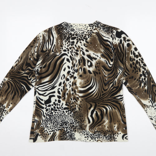 Paramour Women's Brown Animal Print Cardigan M