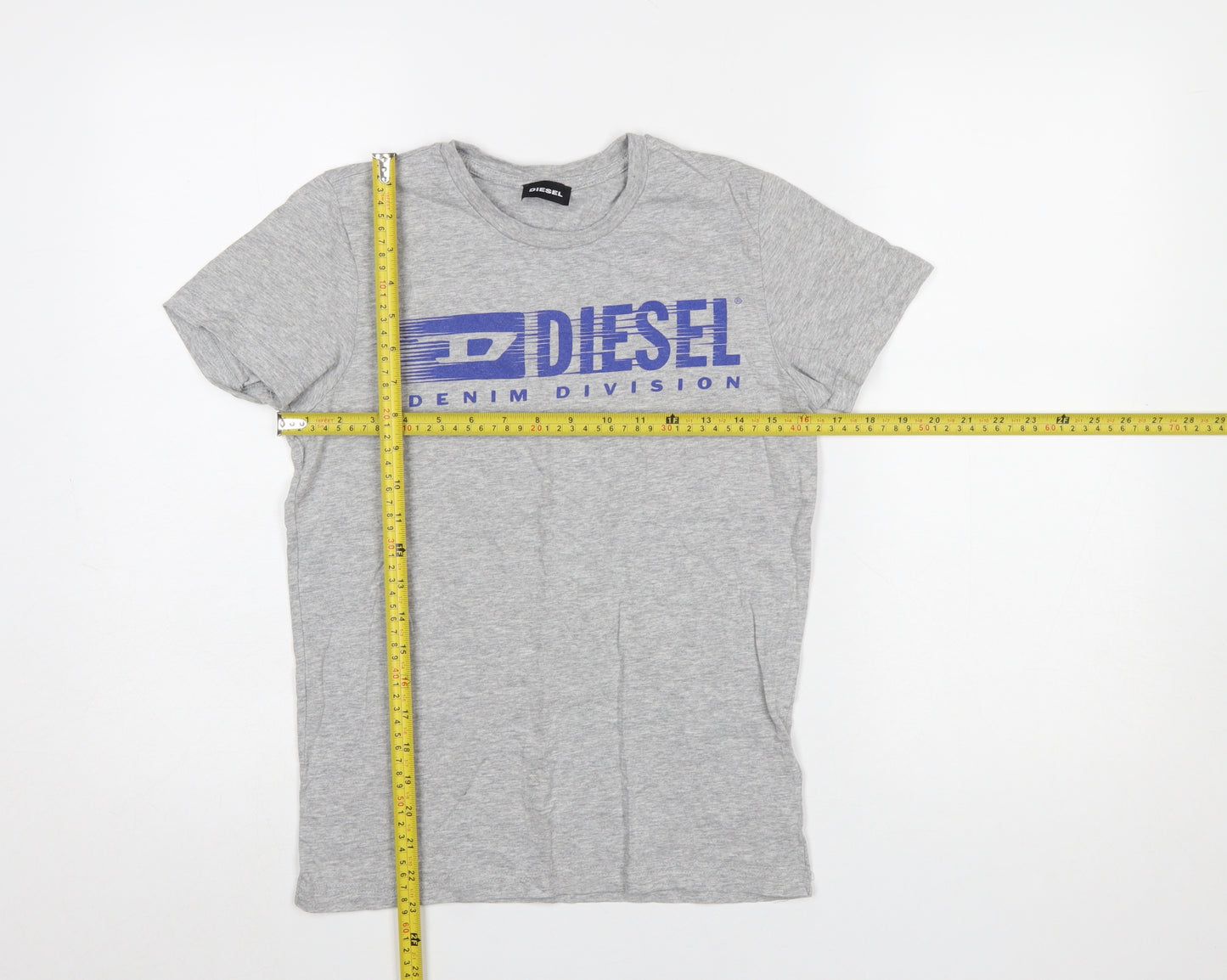 Diesel Boys Grey 12 Years Logo Graphic Cotton T-Shirt