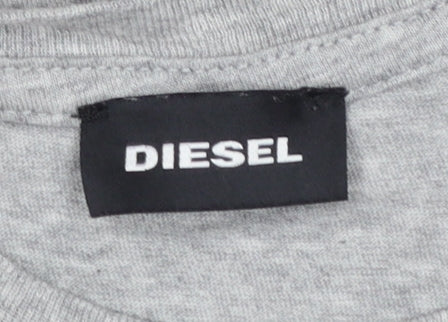 Diesel Boys Grey 12 Years Logo Graphic Cotton T-Shirt