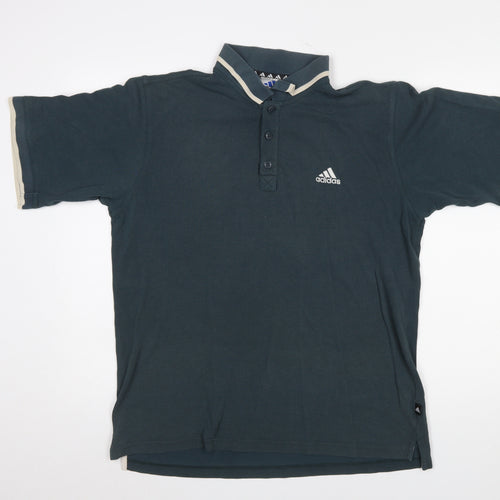 Adidas Men’s Green Collared Short Sleeve Polo Shirt Size L