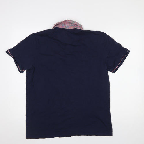 Burton Menswear London Men's Blue Large Cotton Polo Shirt