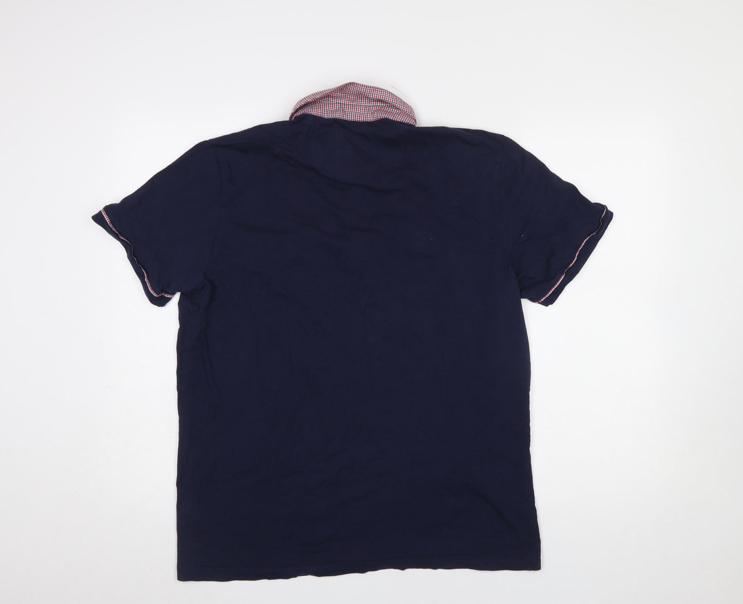 Burton Menswear London Men's Blue Large Cotton Polo Shirt