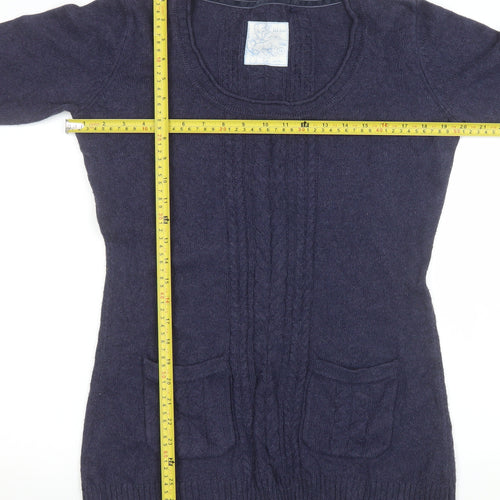 Fat Face Women's Blue Size 12 Cable Knit Long Sleeve Jumper