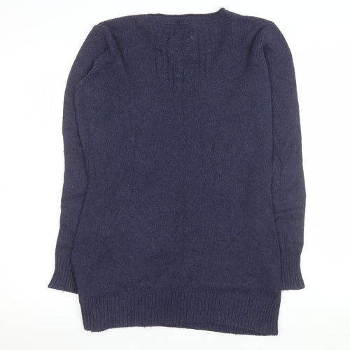 Fat Face Women's Blue Size 12 Cable Knit Long Sleeve Jumper