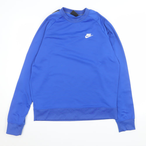 Nike Men's Blue Crew Neck Long Sleeve Casual Sweatshirt M Polyester