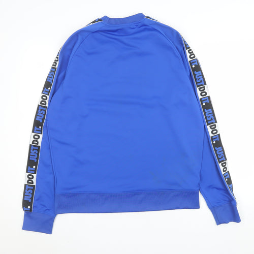 Nike Men's Blue Crew Neck Long Sleeve Casual Sweatshirt M Polyester