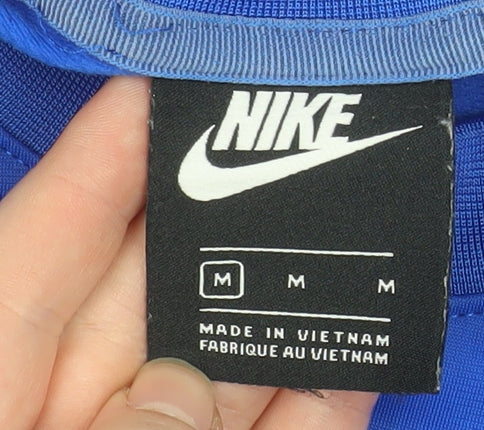 Nike Men's Blue Crew Neck Long Sleeve Casual Sweatshirt M Polyester