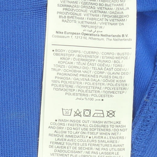 Nike Men's Blue Crew Neck Long Sleeve Casual Sweatshirt M Polyester